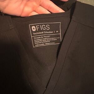 Figs Black Catarina Scrub Top M
